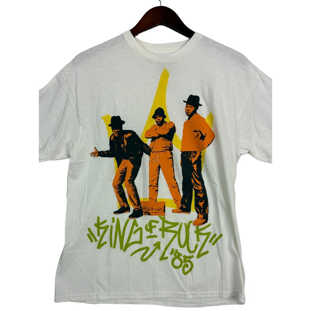 Run DMC King of Rock 1985 T Shirt Mens Large White Hip Hop Rap Tee NWT